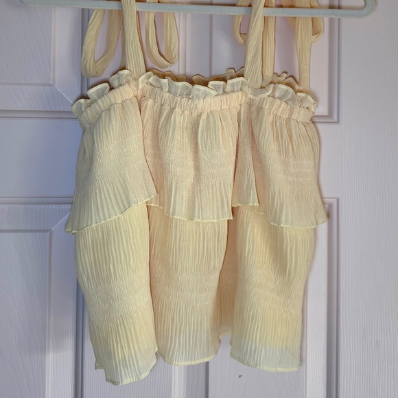 Lulus Tiers To Summer Yellow Tie-strap Tiered Tank Top - Size XS - Picture 2 of 6
